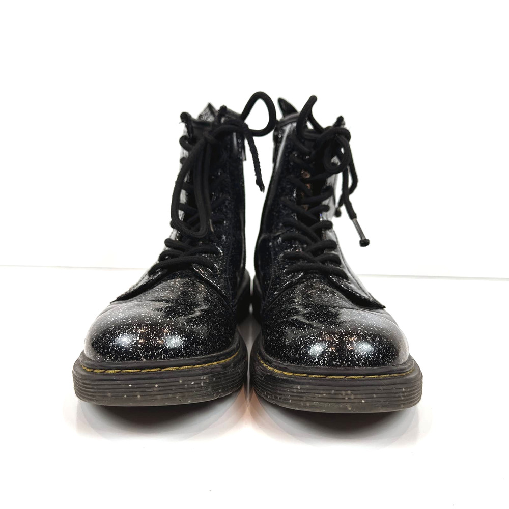 Dr. Martens 1460 Black Cosmic Glitter Lace Up Boots Zipper - Picture 4 of 7